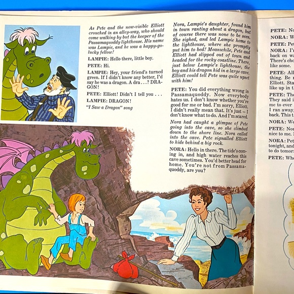 WALT DISNEY PETE’S DRAGON VTG 1977 DISNEYLAND STORYTELLER VINYL RECORD & BOOK - Picture 7 of 16